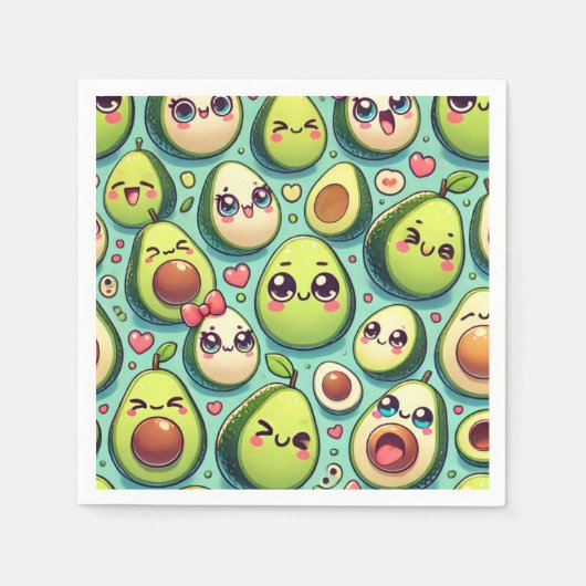 Adorable Avocados Serviette (Vorderseite)