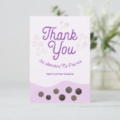 Adorable Axolotl Lila Boba Tea Tee Tee Tee Kinder Dankeskarte (Stehend Vorderseite)