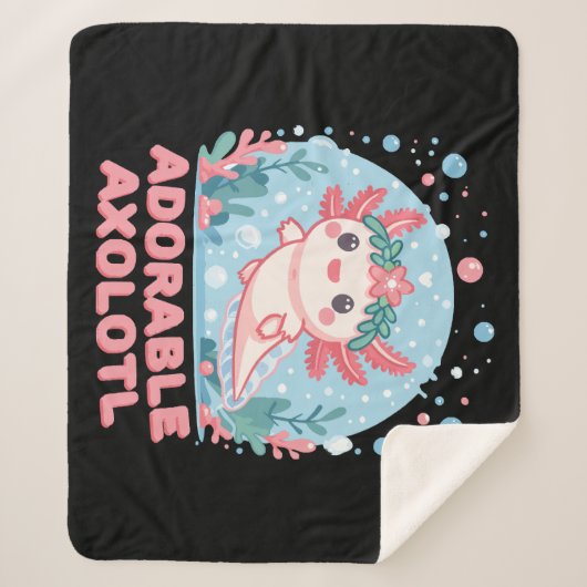 Adorable Axolotl Wasserdichte Sherpadecke (Vorderseite)