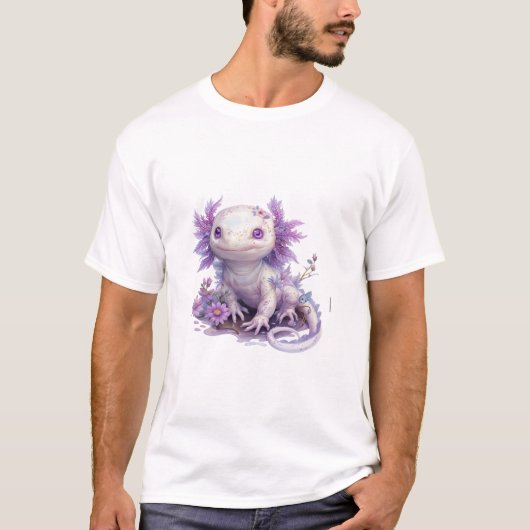 Adorable Axolotl-Zeichen mit Summer Text Design T-Shirt (Vorderseite)