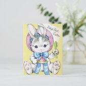 Adorable Babie's erstes Osterkaninchen Postkarte (Stehend Vorderseite)