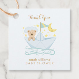 Adorable Baby Bear in Paper Boat Geschenkanhänger