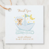 Adorable Baby Bear in Paper Boat Geschenkanhänger (Vorderseite)