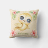 Adorable Baby Bird Tropical Floral Accent Kissen (Rückseite)