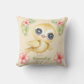 Adorable Baby Bird Tropical Floral Accent Kissen (Vorderseite)