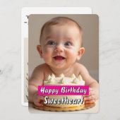 Adorable Baby Birthday Card - Sofort herunterladen Einladung (Vorne/Hinten)
