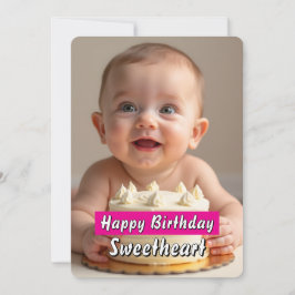Adorable Baby Birthday Card - Sofort herunterladen Einladung