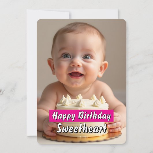 Adorable Baby Birthday Card - Sofort herunterladen Einladung (Vorderseite)