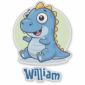 Adorable Baby Blue Dinosaurier Aufkleber (Vorderseite)