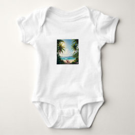 Adorable Baby Bodysuit – Elephant & Palm Trees Baby Strampler