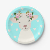 Adorable Baby Boho Chic Oaster Lamb Pappteller (Vorderseite)