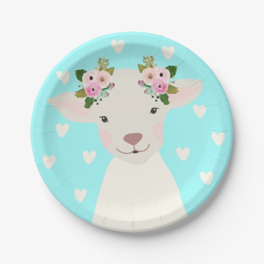 Adorable Baby Boho Chic Oaster Lamb Pappteller (Vorderseite)