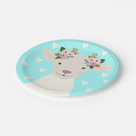 Adorable Baby Boho Chic Oaster Lamb Pappteller (Schrägansicht)