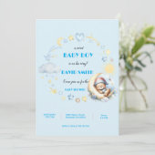 Adorable Baby Boy Dusche Einladung (Stehend Vorderseite)