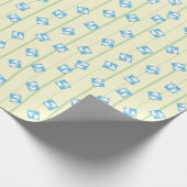 Adorable Baby Boy Feet Blue Pattern Dusche Geschenkpapier (Ecke)