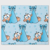 Adorable Baby Boy mit Schnuller in einer Trage Geschenkpapier (Flach)