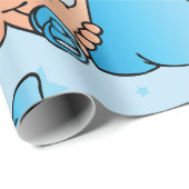 Adorable Baby Boy mit Schnuller in einer Trage Geschenkpapier (Rolleneckpunkt)