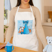 Adorable Baby Boy mit Schnuller in einer Trage Schürze