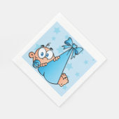 Adorable Baby Boy mit Schnuller in einer Trage Serviette (Ecke)