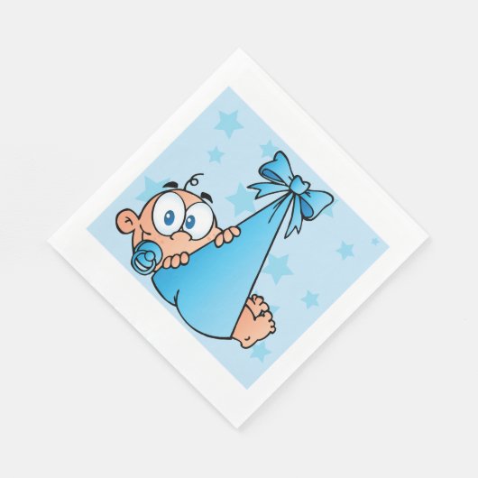 Adorable Baby Boy mit Schnuller in einer Trage Serviette (Ecke)