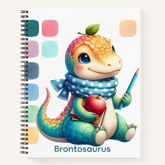 Adorable Baby Brontosaurus Kid's Notebook Notizblock (Vorderseite)