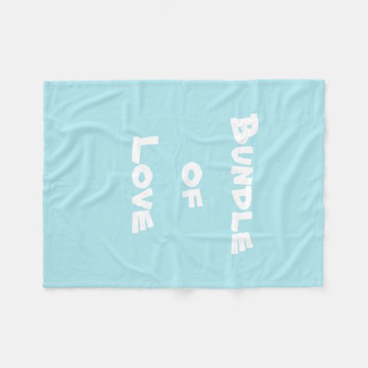 Adorable Baby "Bundle of Liebe" Soft Aqua Blue Fleecedecke (Vorderseite (Horizontal))