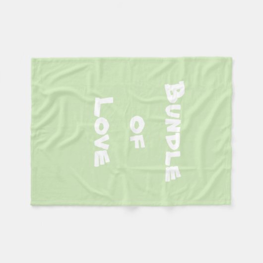 Adorable Baby "Bundle of Liebe" Weich grün Fleecedecke (Vorderseite (Horizontal))