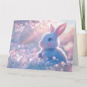 Adorable Baby Bunny in einem Feld von Blume Karte