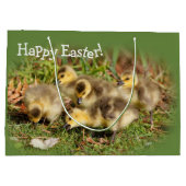 Adorable Baby Canada Gänse auf dem Gras Große Geschenktüte (Rückseite)