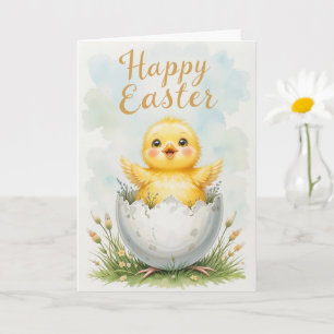 Adorable Baby Chick Happy Oaster Karte