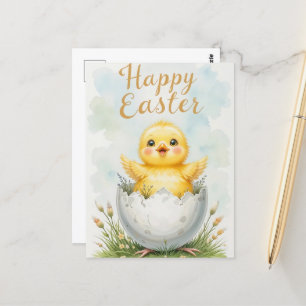Adorable Baby Chick Happy Oaster Postkarte