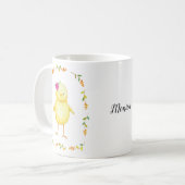 Adorable Baby Chick mit Blume, benutzerdefinierbar Kaffeetasse (Vorderseite Links)
