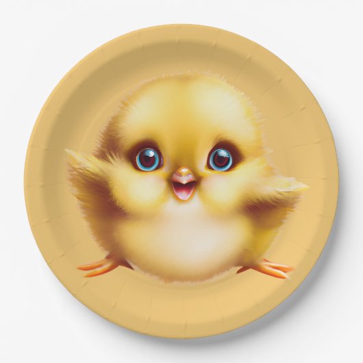 Adorable Baby Chick Pappteller (Vorderseite)