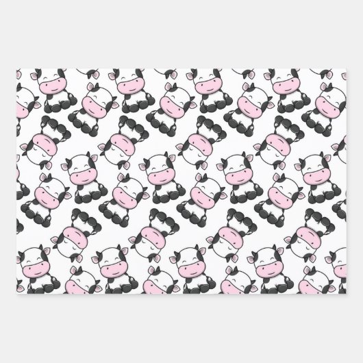 Adorable Baby Cow Coordinated Set of Geschenkpapier Set (Vorderseite)