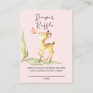 Adorable Baby Deer Diaper Raffel Ticket Begleitkarte