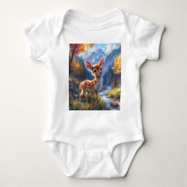 Adorable Baby Deer in einem verzauberten Wald Baby Strampler