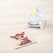 Adorable Baby Deer Rechteckiger Pappuntersetzer (Vor Ort)