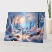 Adorable Baby Deh im Winterwald Karte (Vorderseite)
