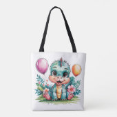 Adorable Baby Dinosaur Baby Dusche Custom Geschenk Tasche (Rückseite)