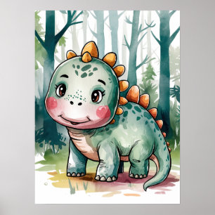Adorable Baby Dinosaur - Niedlicher prähistorische Poster