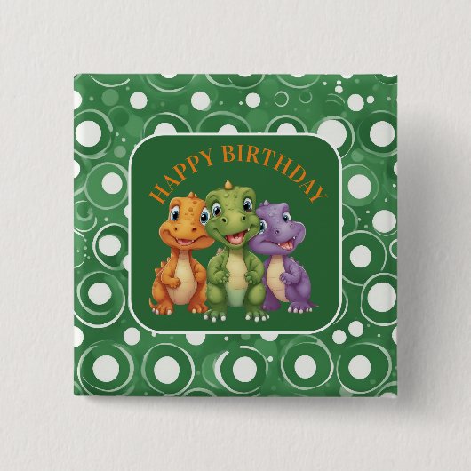 Adorable Baby Dinosaurier's Party Button (Vorderseite)