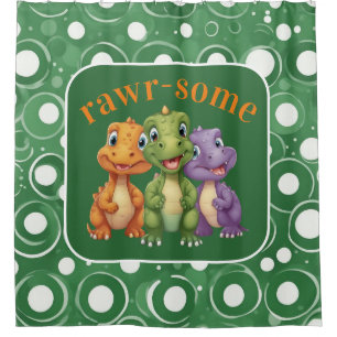 Adorable Baby Dinosaurier's Party Duschvorhang