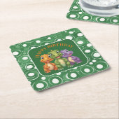 Adorable Baby Dinosaurier's Party Rechteckiger Pappuntersetzer (angewinkelt)