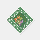 Adorable Baby Dinosaurier's Party Serviette (Ecke)