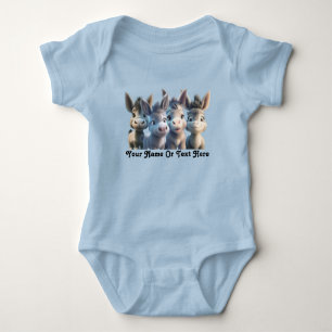 Adorable Baby Donkey Farm Tiere Personalisiert Baby Strampler