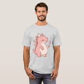 Adorable Baby Dragon mit Lila Blume T-Shirt (Vorne ganz)