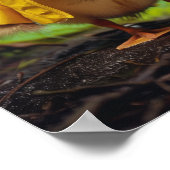 Adorable Baby Duck in Gelb-Regen-Poster Poster (Ecke)