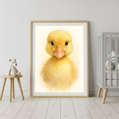 Adorable Baby Duckling Watercolor Portrait Poster