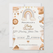 Adorable Baby Dusche Einladungen mit einem weichen (Vorderseite)