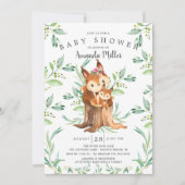 Adorable Baby Eichhörnchen und Mama Babydusche Einladung (Vorderseite)